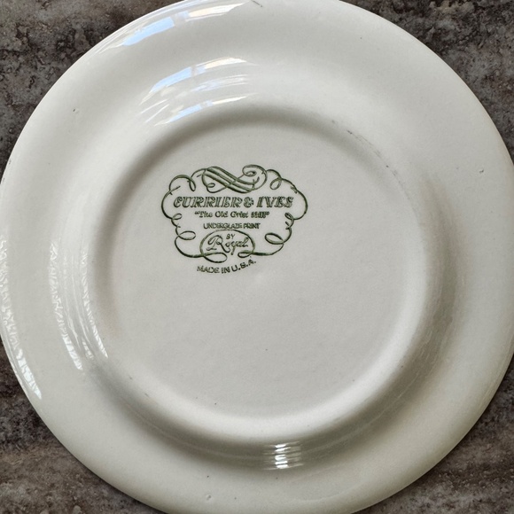 Set Of 4 Blue & White Plates. Barrats. Currier & Ives. Willow Ware. Countryscape - Picture 6 of 6